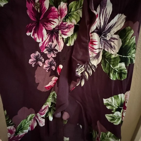 NWT Express Maxi Dress cold shoulder floral ruffle - Picture 6 of 10